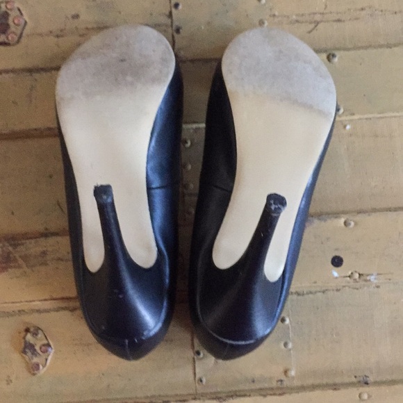 👡 ASOS BLACK VEG LEATH PEEP TOE HIGH HEELS 9 M - Picture 6 of 11